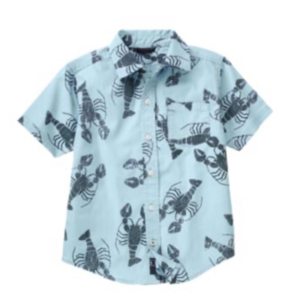 NWT Gymboree Eastern Seaboard 2009 Lobster Blue Oxford Button Up Shirt Size 4